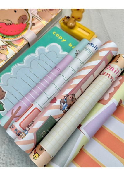 Capybara Kahverengi Özel Tasarım Renkli Resimli Defter/notebook/günlük/bullet Journal fiyatları
