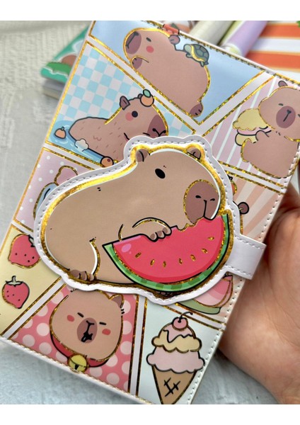 Capybara Kahverengi Özel Tasarım Renkli Resimli Defter/notebook/günlük/bullet Journal fırsatları