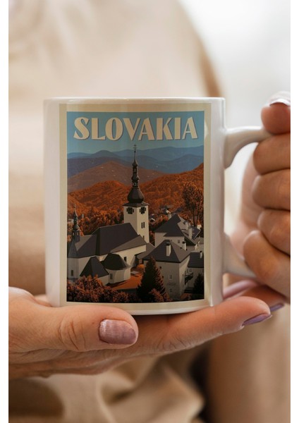 Slovakia- Slovakya Baskılı Premium Kupa Bardak