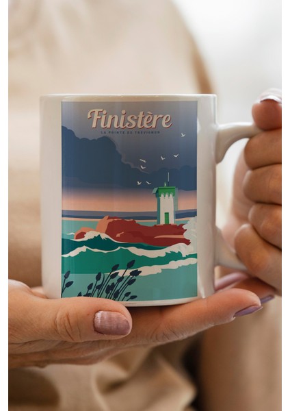 France- Finistère Baskılı Premium Kupa Bardak
