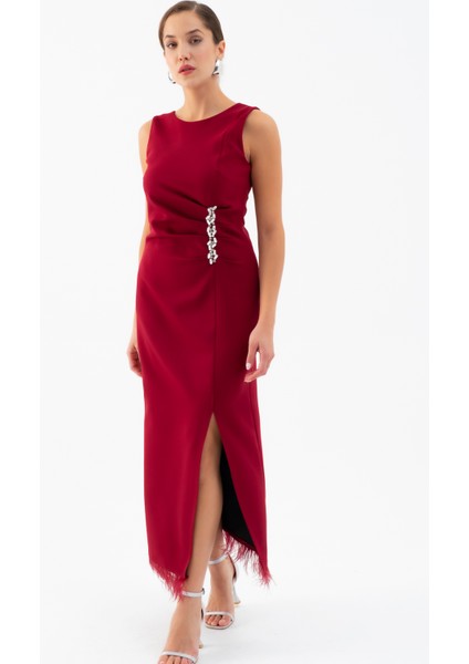 Kadın Bordo Otrişli Söz Nişan Nikah Abiye Elbise fiyatları