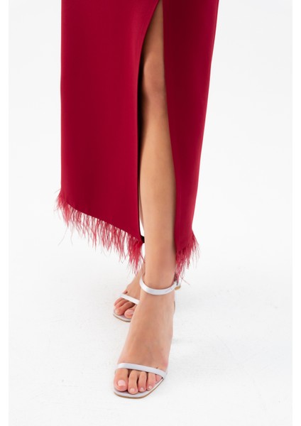 Kadın Bordo Otrişli Söz Nişan Nikah Abiye Elbise indirimleri