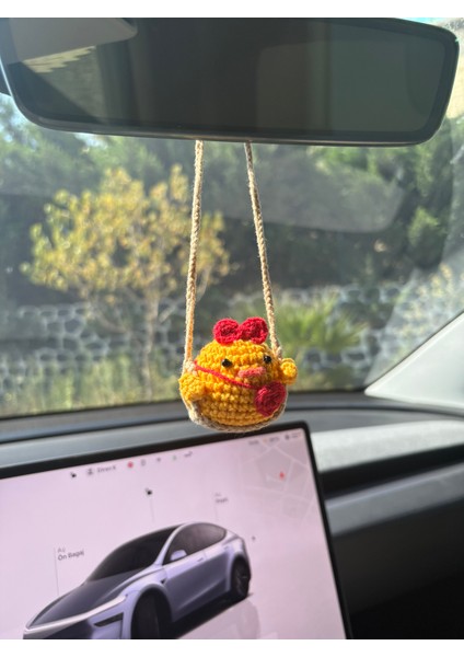 El Yapımı Amigurumi Hayvan Araba Süsü – Sevimli ve Dekoratif Aksesuar