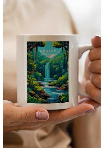 Amazon Baskılı Premium Kupa Bardak