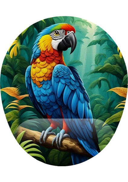 Papağan Desenli Bilek Destekli Mouse Pad