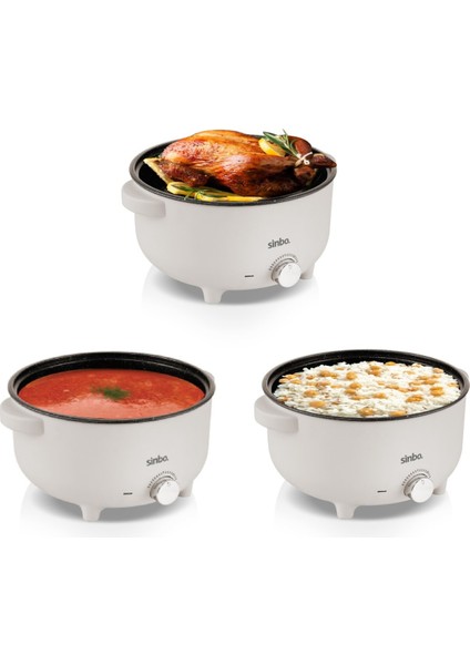 3l Çok Fonksiyonlu Buharlı Pişirici Güveç, Pilav, Çorba, Haşlama, 700W, Beyaz fiyatları