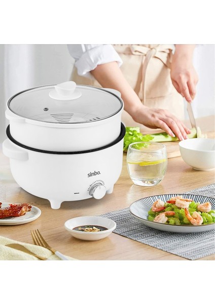 3l Çok Fonksiyonlu Buharlı Pişirici Güveç, Pilav, Çorba, Haşlama, 700W, Beyaz fırsatları