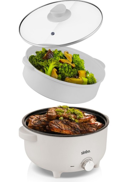 3l Çok Fonksiyonlu Buharlı Pişirici Güveç, Pilav, Çorba, Haşlama, 700W, Beyaz indirimleri