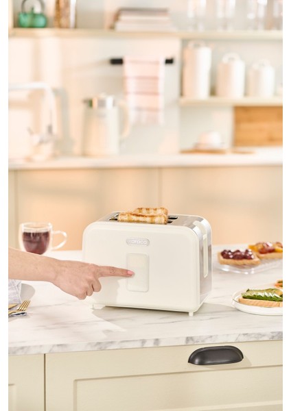 Bej Retro Ekmek Kızartma Makinesi, Pratik ve Şık Tasarım fiyatları