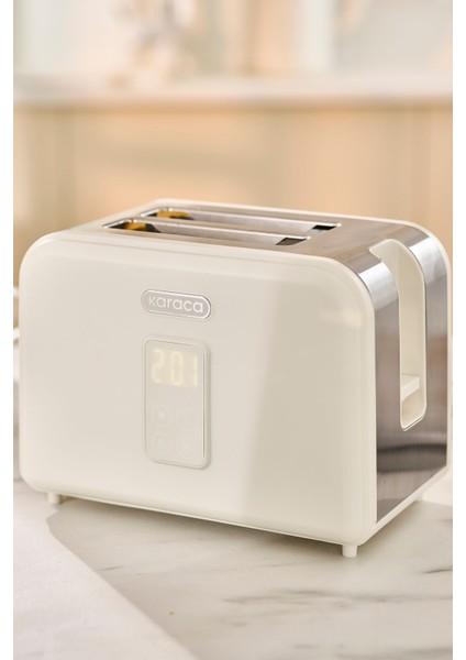 Bej Retro Ekmek Kızartma Makinesi, Pratik ve Şık Tasarım indirimleri