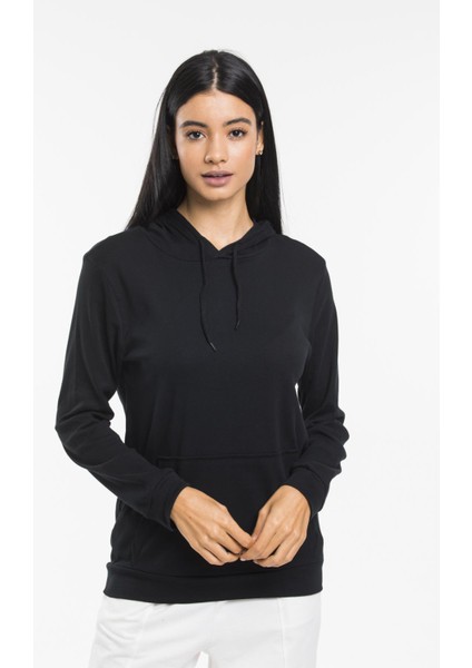 Süperlife Kadın Kapşonlu Regular Fit Ince Sweatshirt SPR21K55