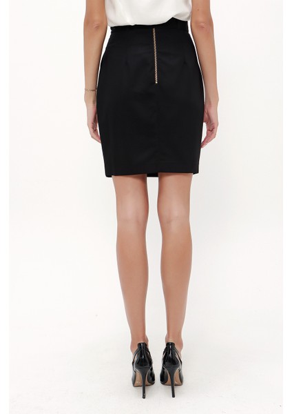 Siyah Kemerli Yüksek Bel Etek 80697 indirimleri