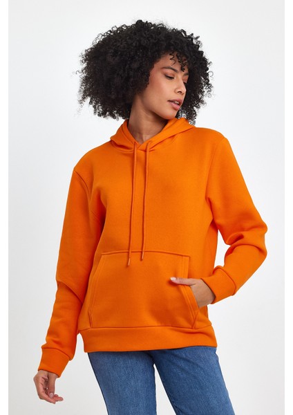 Kadın Kapşonlu Rahat Kalıp Içi Polarlı 3 Iplik Sweatshırt SPR24SWK55 indirimleri