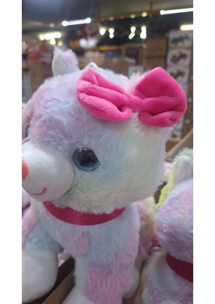 40 cm Miyavlayan Peluş Kedi | Pembe Tokalı Peluş Oyuncak | Sesli ve Sevimli Peluş Kedi indirimleri