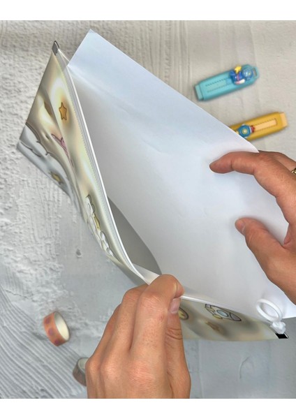 Galaksi Macerası Şeffaf Tek Bölmeli A4 Fermuarlı Dosya Klasörü / Belge Dosyası/düzenleyici Klasör fiyatları