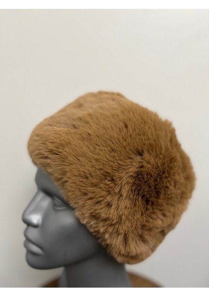 Kadın Kışlık Kalpak Şapka - Peluş Dış, Iç Astar, Sıcak ve Şık (2 Numara 58 Cm) fiyatları