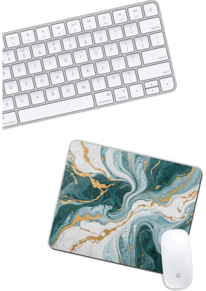 Yeşil Mermer Desenli Mouse Pad 18X22 cm