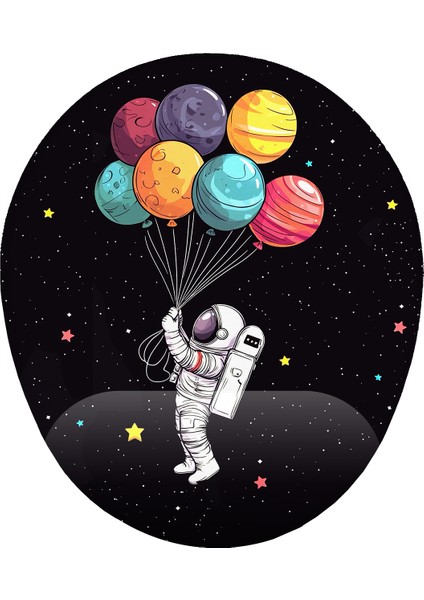 Astronot ve Uzay Bilek Destekli Mouse Pad