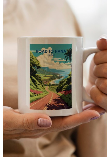 Road To Hana- Hawaii Baskılı Premium Kupa Bardak