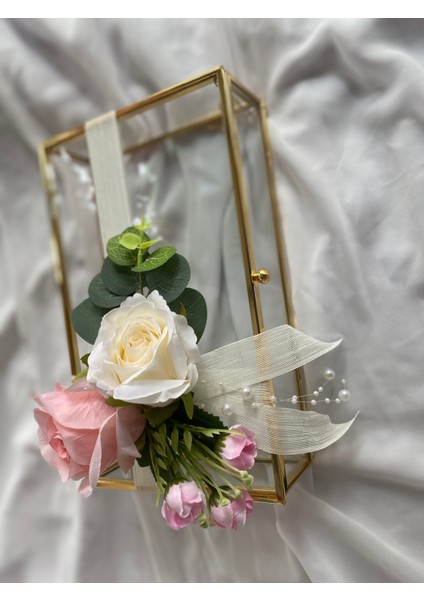 25’15 Gold Cam Çikolata Kutusu Nişan Çikolatası Hediyelik Kutu