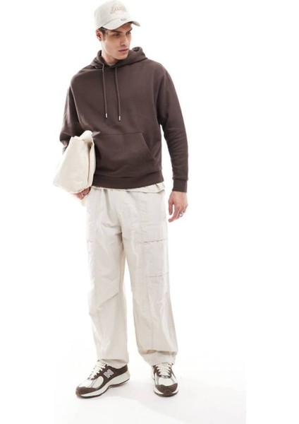 Erkek Kapşonlu Rahat Kalıp Içi Polarlı 3 Iplik Kalın Sweatshırt SPR25SW55