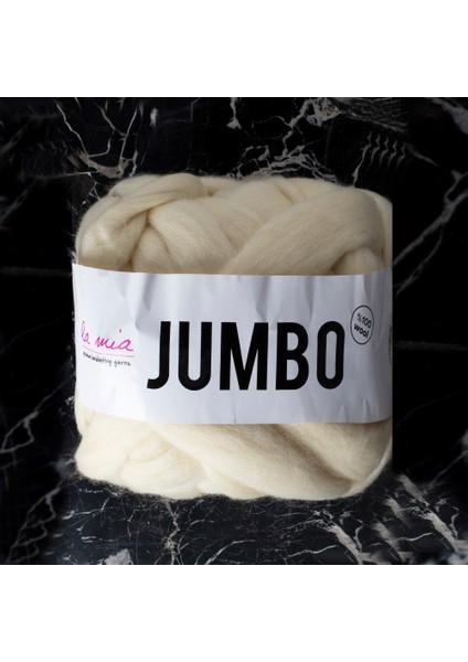 La Mia Jumbo Krem Dev Yün El Örgü Ipi - J12