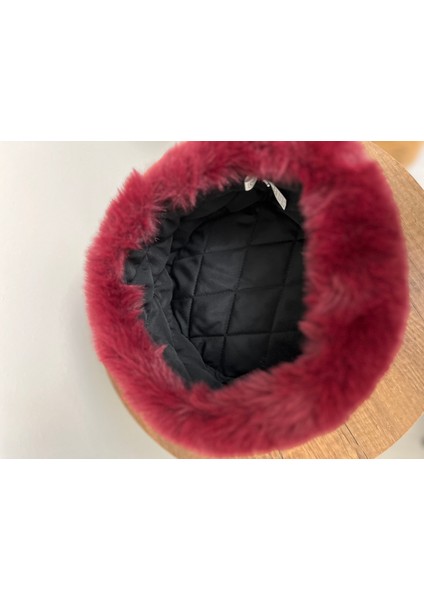 Kadın Kışlık Kalpak Şapka - Peluş Dış, Iç Astar, Sıcak ve Şık (2 Numara 58 Cm) fırsatları