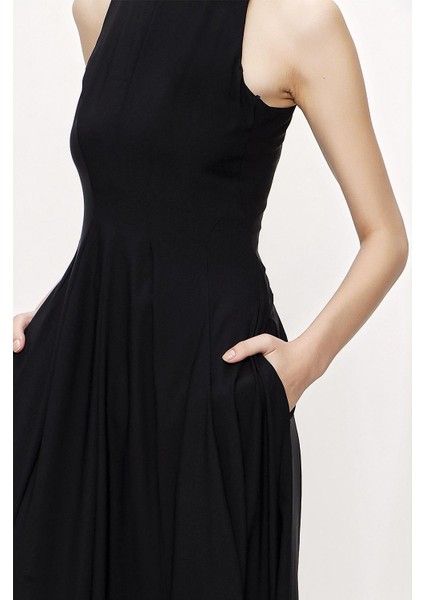 Siyah Kolsuz Odeli Uzun Elbise 94023 modelleri