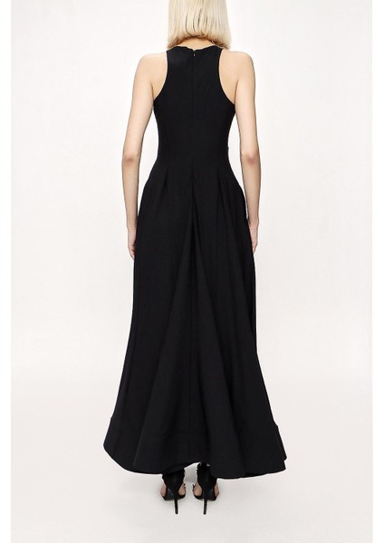 Siyah Kolsuz Odeli Uzun Elbise 94023 fırsatları