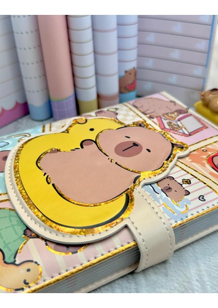 Ördek Ile Capybara Özel Tasarım Renkli Resimli Defter/notebook/günlük/bullet Journal fiyatları