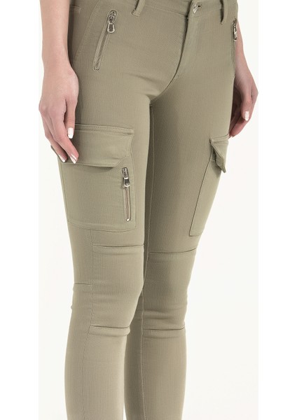 Haki Kargo Cepli Dar Paça Denim Pantolon 41105 modelleri