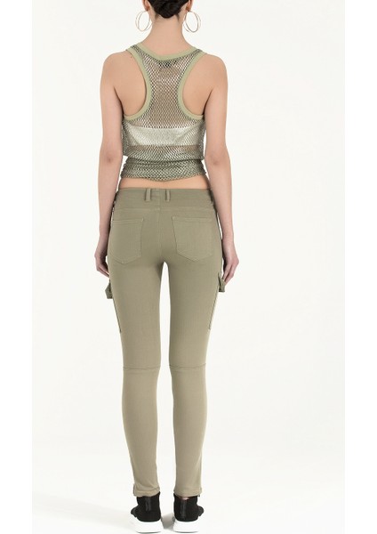 Haki Kargo Cepli Dar Paça Denim Pantolon 41105 fırsatları