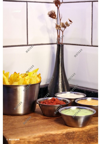 12’li Paslanmaz Çelik Joker Sosluk Seti 7 cm | Baharat, Ketçap, Hamburger Yanı | Kafe, Restoran fiyatları
