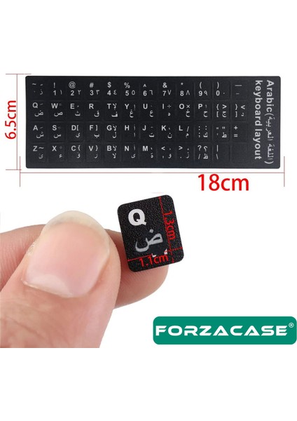 Arapça Arabic Q Klavye Etiketi Laptop Macbook Pc Harf Sticker Çıkartma - FC757 modelleri