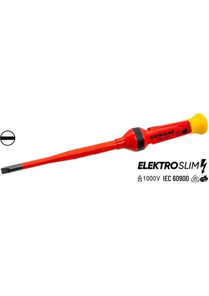 Izeltaş 1000V Izoleli Elektro Slim Düz Uçlu Tornavida 5.5X100 Mm-Izeltaş 14000005332