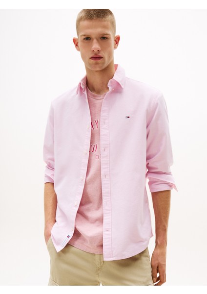 Tjm Reg Oxford Shırt Ext Erkek Pembe Gömlek - DM0DM21298 fiyatları