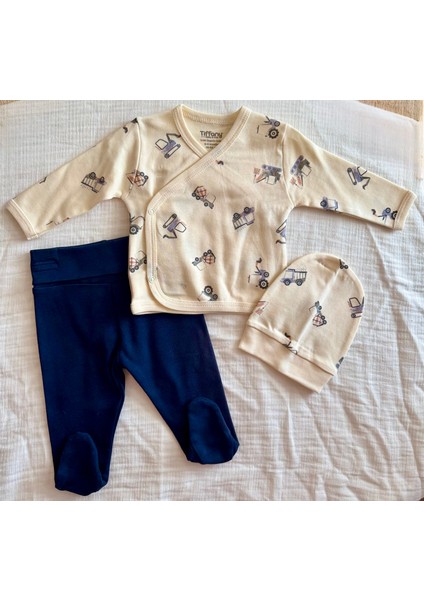Organik Temalı 3'lü Bebek Zıbın Seti