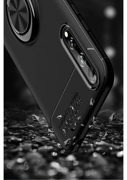 Huawei P Smart S Kılıf Range Yüzüklü Silikon - Siyah