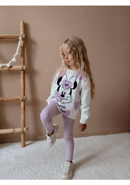 Kız Çocuk Minnie Modelli Taytlı Takım fırsatları