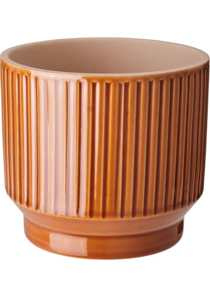 Seramik Saksı, Kahverengi, 12 cm