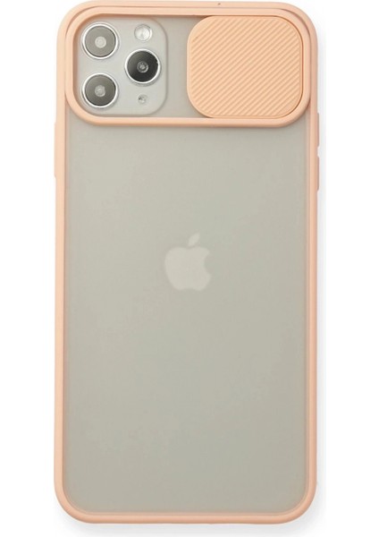 iPhone 11 Pro Max Kılıf Palm Buzlu Kamera Sürgülü Silikon - Pembe