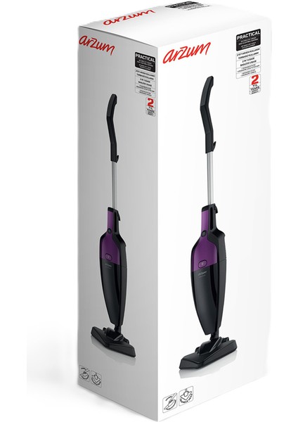 Pratik 2'si 1 Arada Dik Elektrik Süpürgesi, Mürdüm, 800W, Çok Renkli, Kullanışlı ve Hafif fırsatları