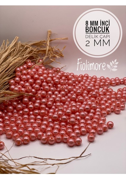 8 mm A.kalite Plastik Inci Boncuk (50 GRAM-200 Adet) Takı Çanta Aksesuar Boncuğu