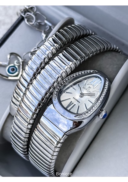 Kalından Inceye Doğru Taşlı Yılan Saat (2 Tur),kibar Kasa (24 Çap),3 Atm Gri Çelik Kordon, Bileklik fiyatları