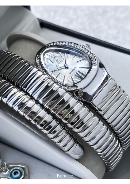 Kalından Inceye Doğru Taşlı Yılan Saat (2 Tur),kibar Kasa (24 Çap),3 Atm Gri Çelik Kordon, Bileklik modelleri