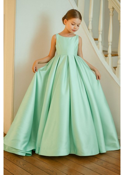 Kız Çocuk Fiyonk Detaylı Prenses Elbise