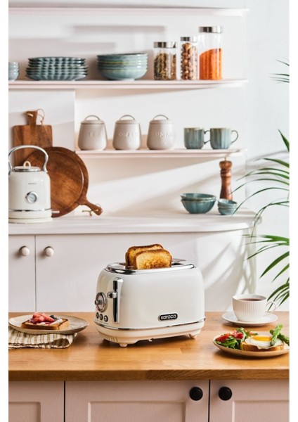 Şık Bej 2 Dilim Kapasiteli Ekmek Kızartma Makinesi