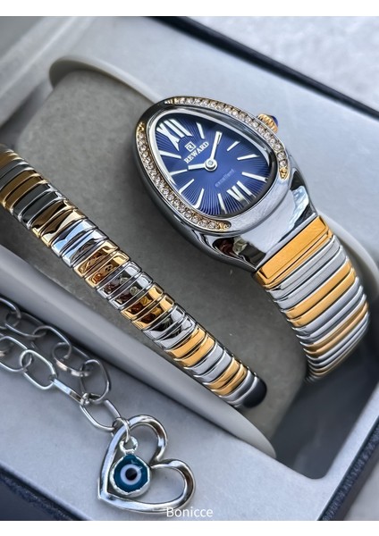 Kalından Inceye Doğru Taşlı Yılan Saat Tek Tur,kibar Kasa (24 Çap),3 Atm Lacivert Çelik Kordon fiyatları