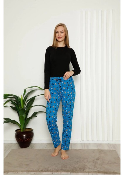 Kadın Pamuklu Alt Pijama Saks