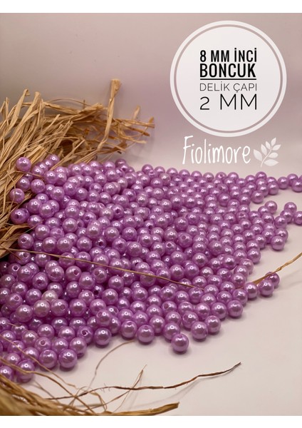 8 mm A.kalite Plastik Inci Boncuk (50 GRAM-200 Adet) Takı Çanta Aksesuar Boncuğu